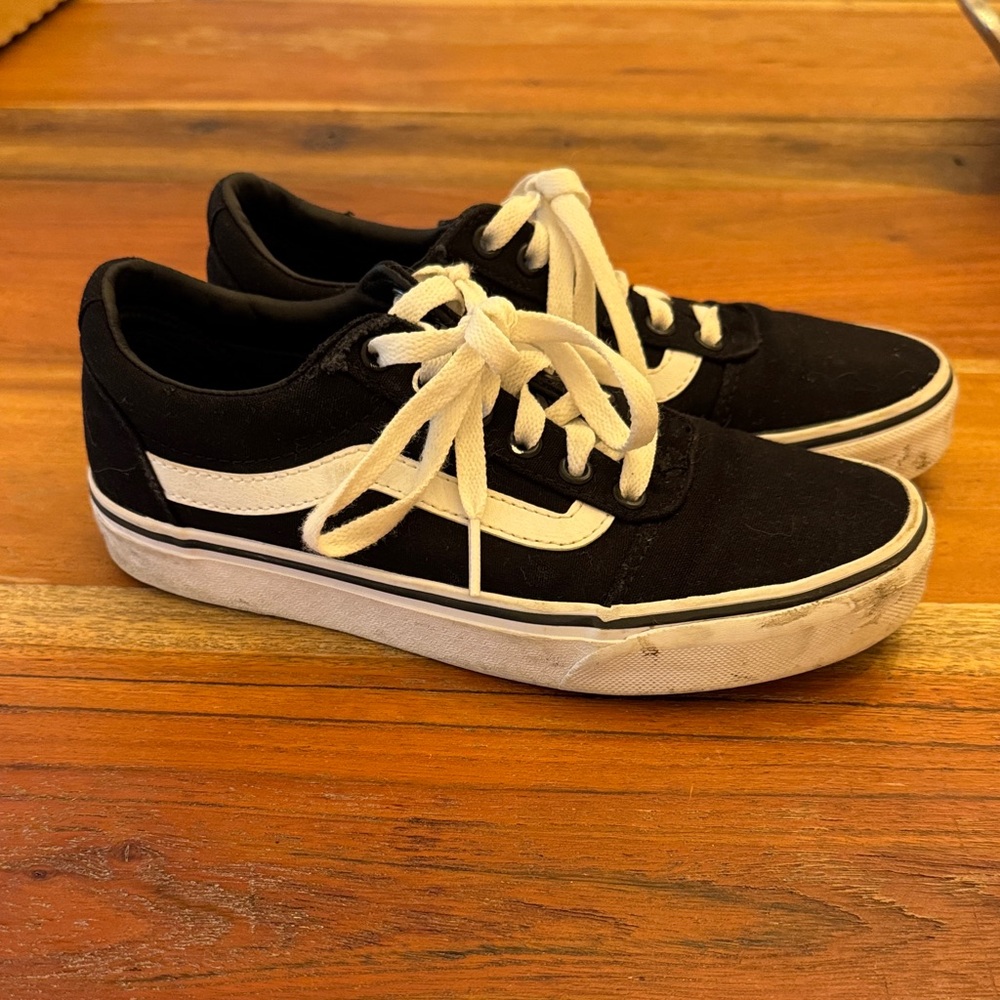 Vans Black and White Lace-Up Shoes